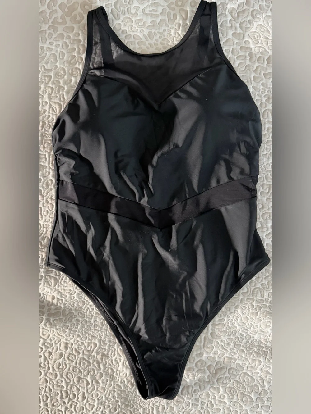Cupshe Classic Black One-Piece High hip Swimsuit. Size-1X